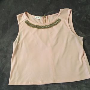 SOLD - SOCIALITE | Pink Crop Top with Beading
